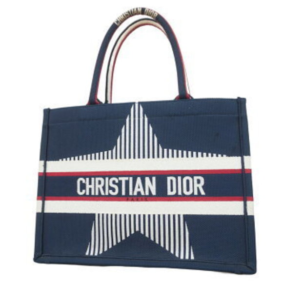 Dior Tote Bag Book Canvas Navy Blue - Picture 1 of 9